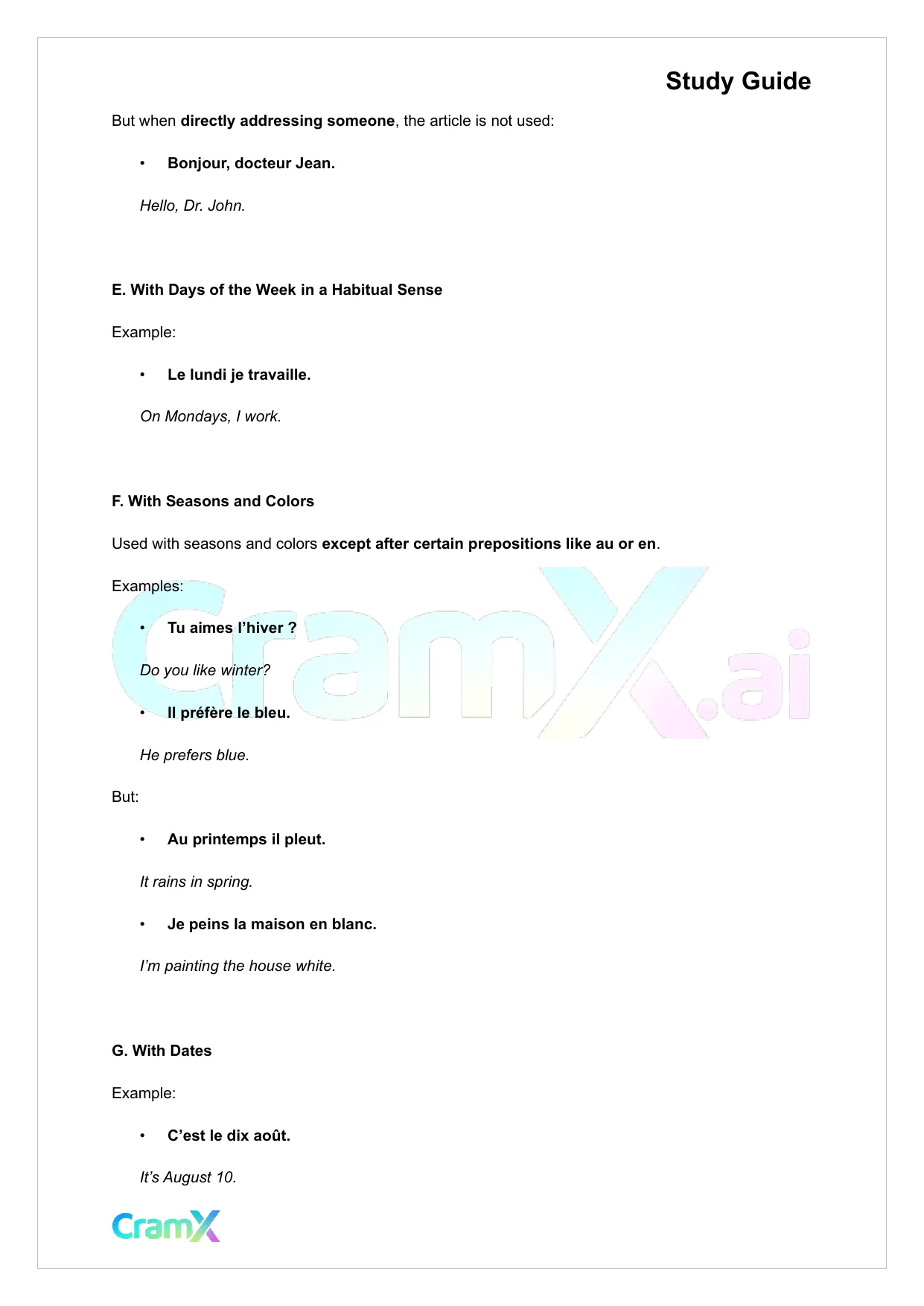 French I - Articles - Page 4 preview image