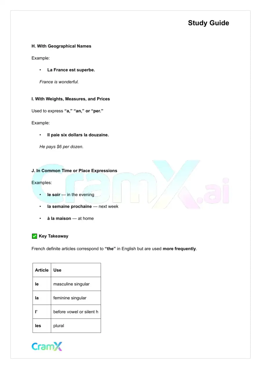French I - Articles, page 5
