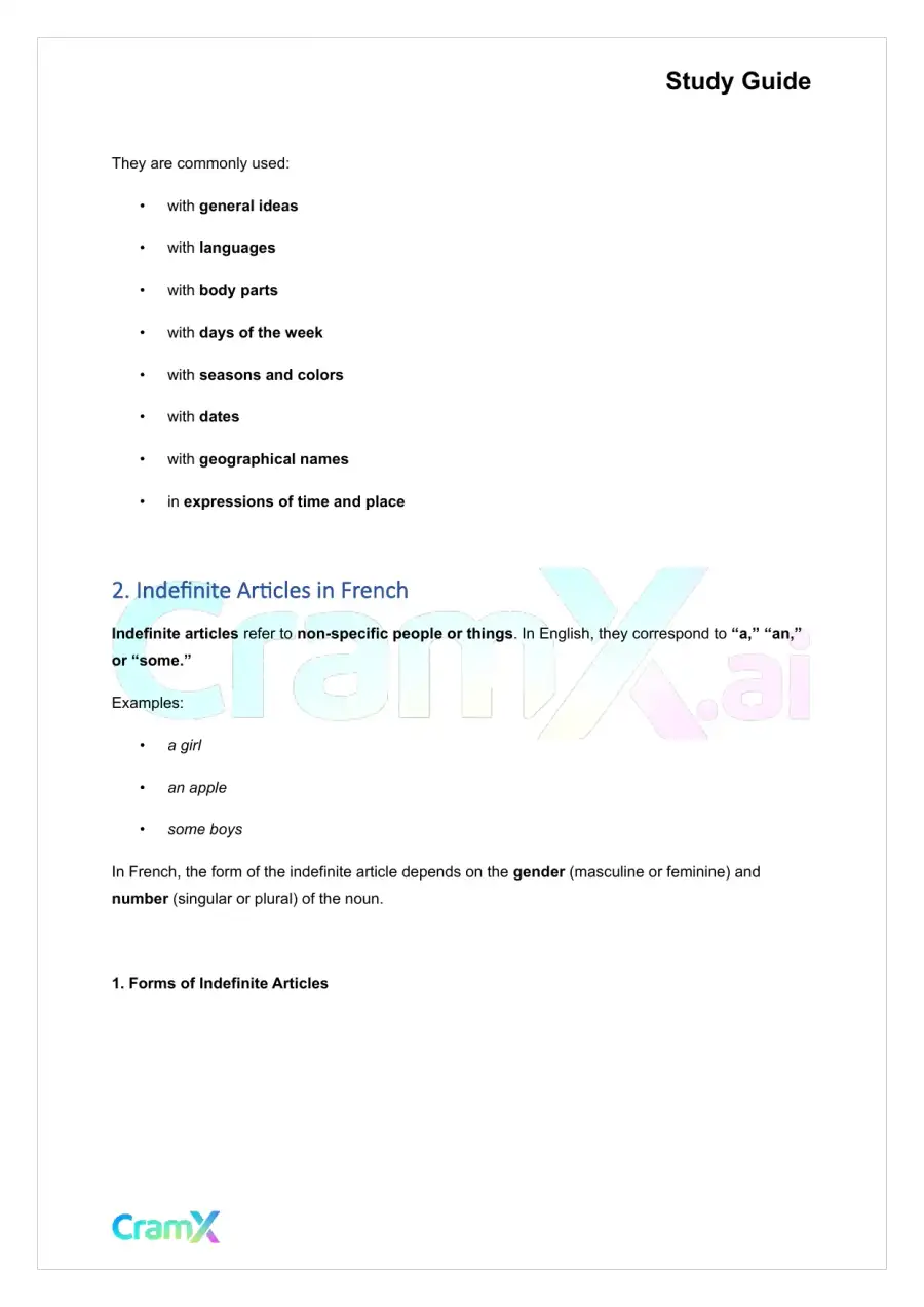 French I - Articles, page 6