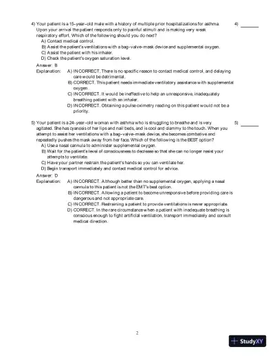 Emergency Care (EMT), 13th Edition Test Bank - Page 20 preview image