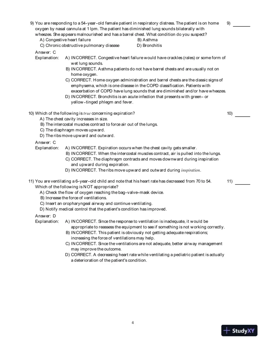 Emergency Care (EMT), 13th Edition Test Bank, page 22