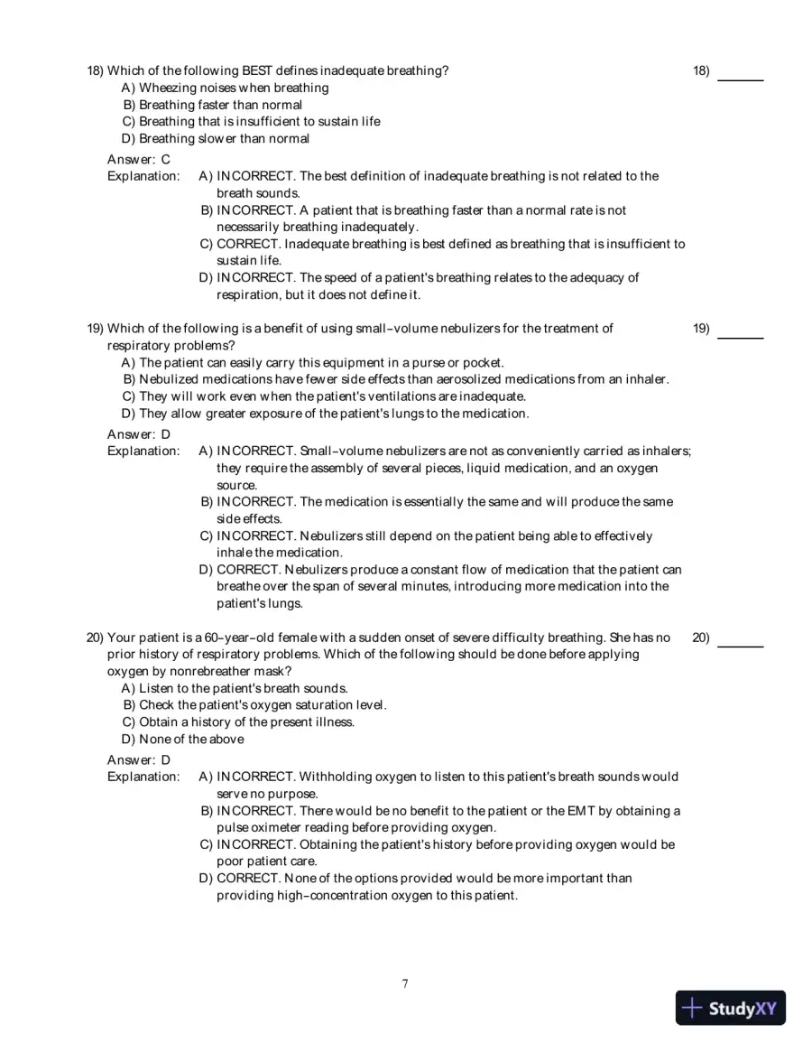 Emergency Care (EMT), 13th Edition Test Bank, page 25