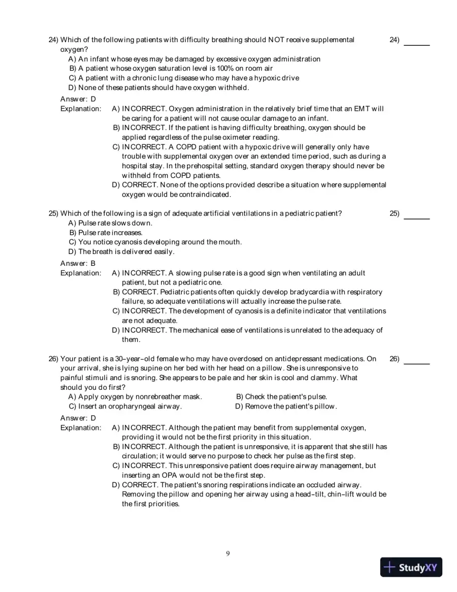 Emergency Care (EMT), 13th Edition Test Bank, page 27