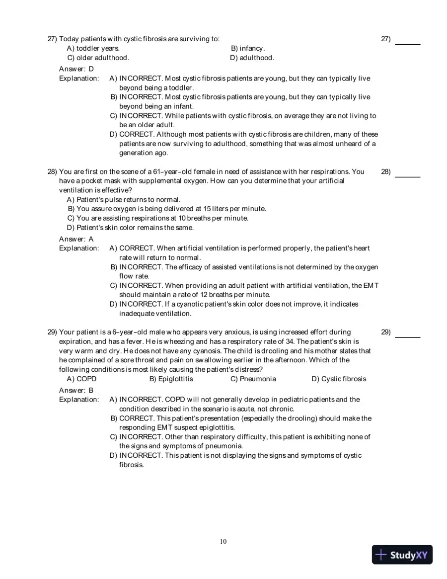 Emergency Care (EMT), 13th Edition Test Bank, page 28