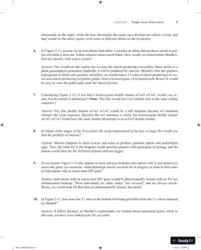 Introduction to Genetic Analysis Eleventh Edition Solution Manual - Page 10 preview image