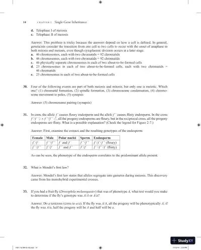 Introduction to Genetic Analysis Eleventh Edition Solution Manual - Page 15 preview image