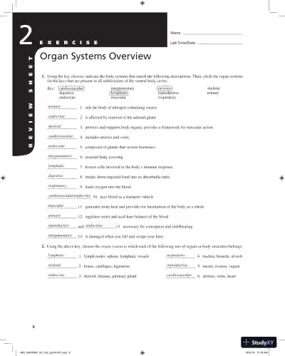Solution Manual for Laboratory Manual for Anatomy and Physiology, 6th Edition - Page 7 preview image
