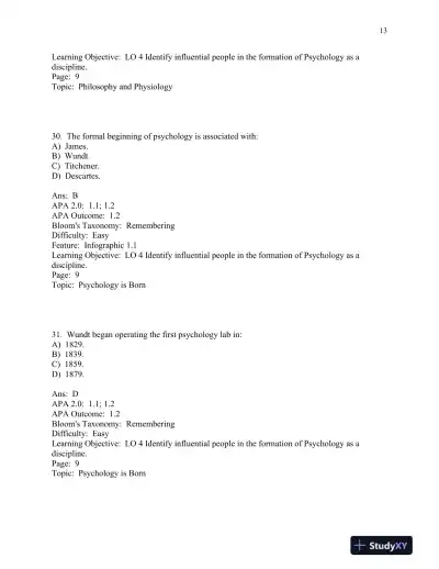 Scientific American: Psychology 1st Edition Test Bank - Page 14 preview image
