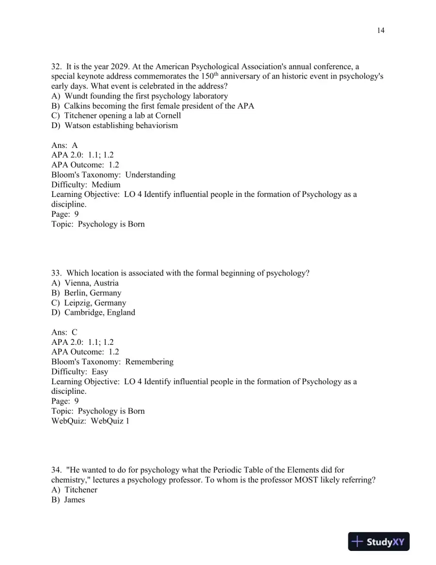 Scientific American: Psychology 1st Edition Test Bank, page 15
