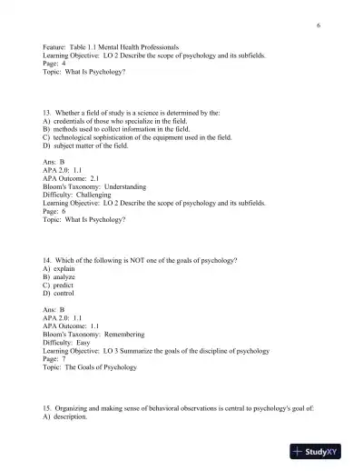 Scientific American: Psychology 1st Edition Test Bank - Page 7 preview image