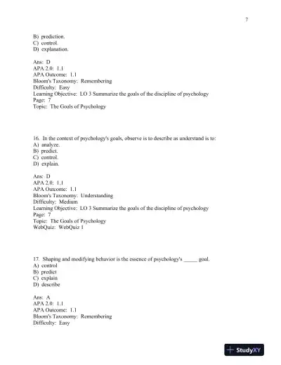 Scientific American: Psychology 1st Edition Test Bank - Page 8 preview image
