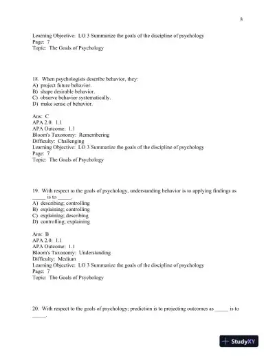 Scientific American: Psychology 1st Edition Test Bank - Page 9 preview image