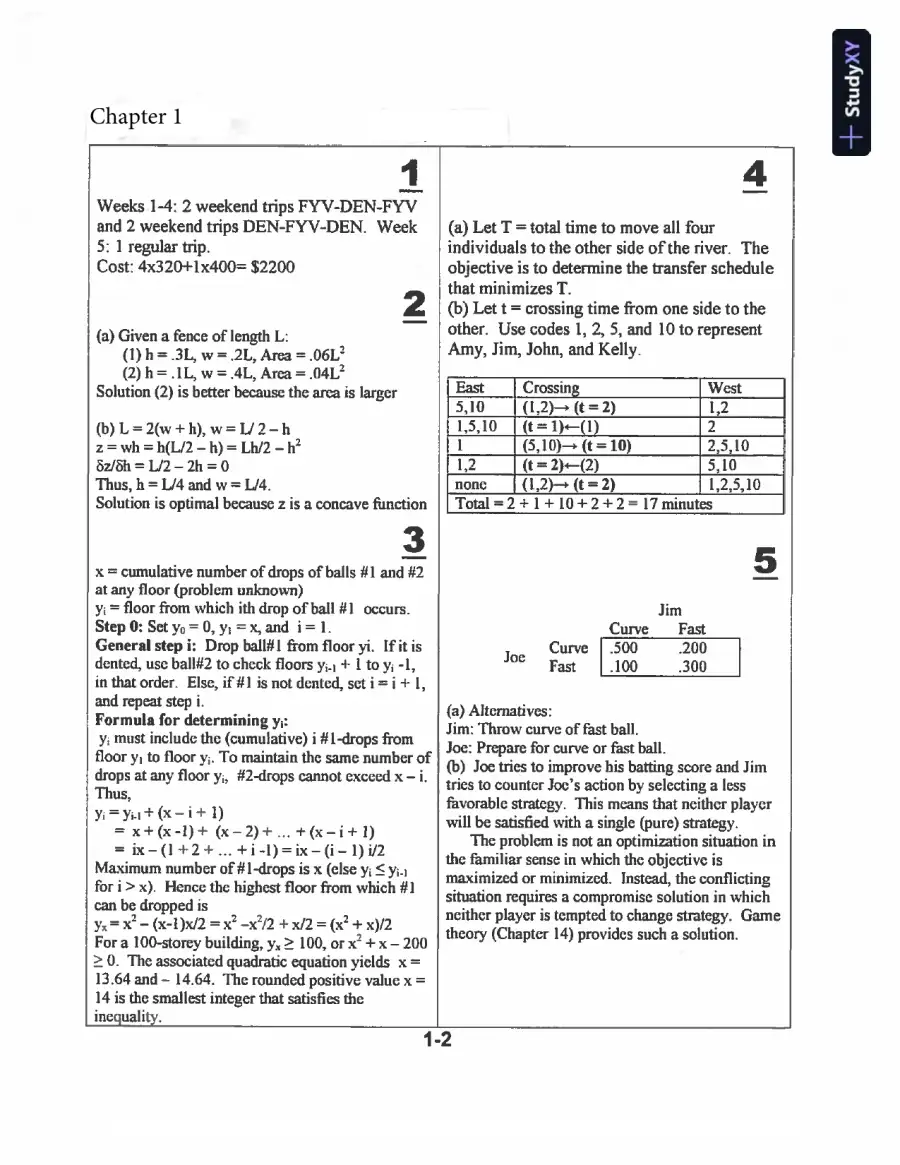 Solution Manual for Operations Research: An Introduction, 10th Edition, page 5