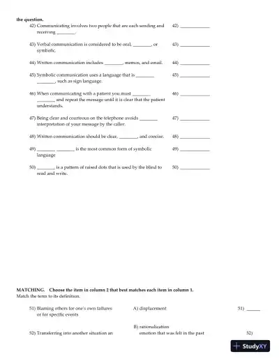 Clinical Medical Assisting: Foundations and Practice 1st Edition Test Bank - Page 13 preview image