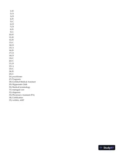 Clinical Medical Assisting: Foundations and Practice 1st Edition Test Bank - Page 7 preview image