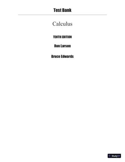 Test Bank for Calculus of a Single Variable, 10th Edition - Page 1 preview image
