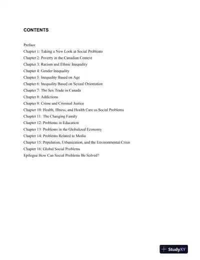 Social Problems In A Diverse Society, Third Canadian Edition Solution Manual - Page 1 preview image