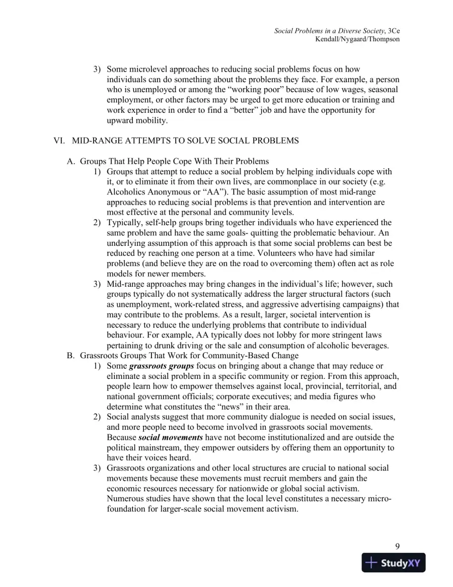 Social Problems In A Diverse Society, Third Canadian Edition Solution Manual, page 11