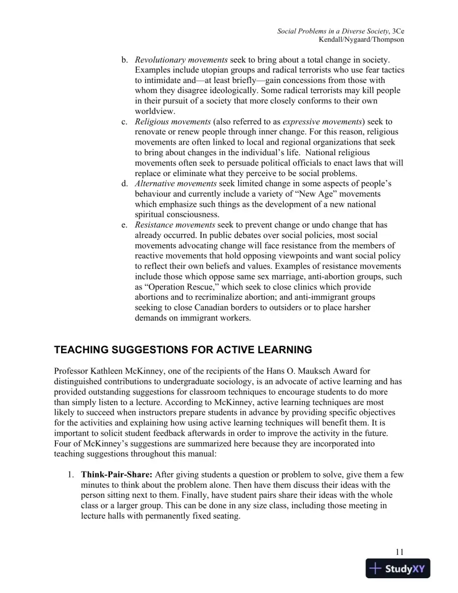 Social Problems In A Diverse Society, Third Canadian Edition Solution Manual, page 13