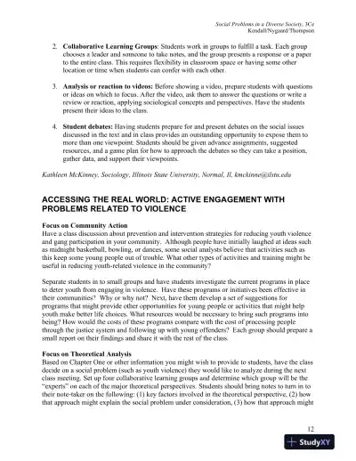 Social Problems In A Diverse Society, Third Canadian Edition Solution Manual - Page 14 preview image