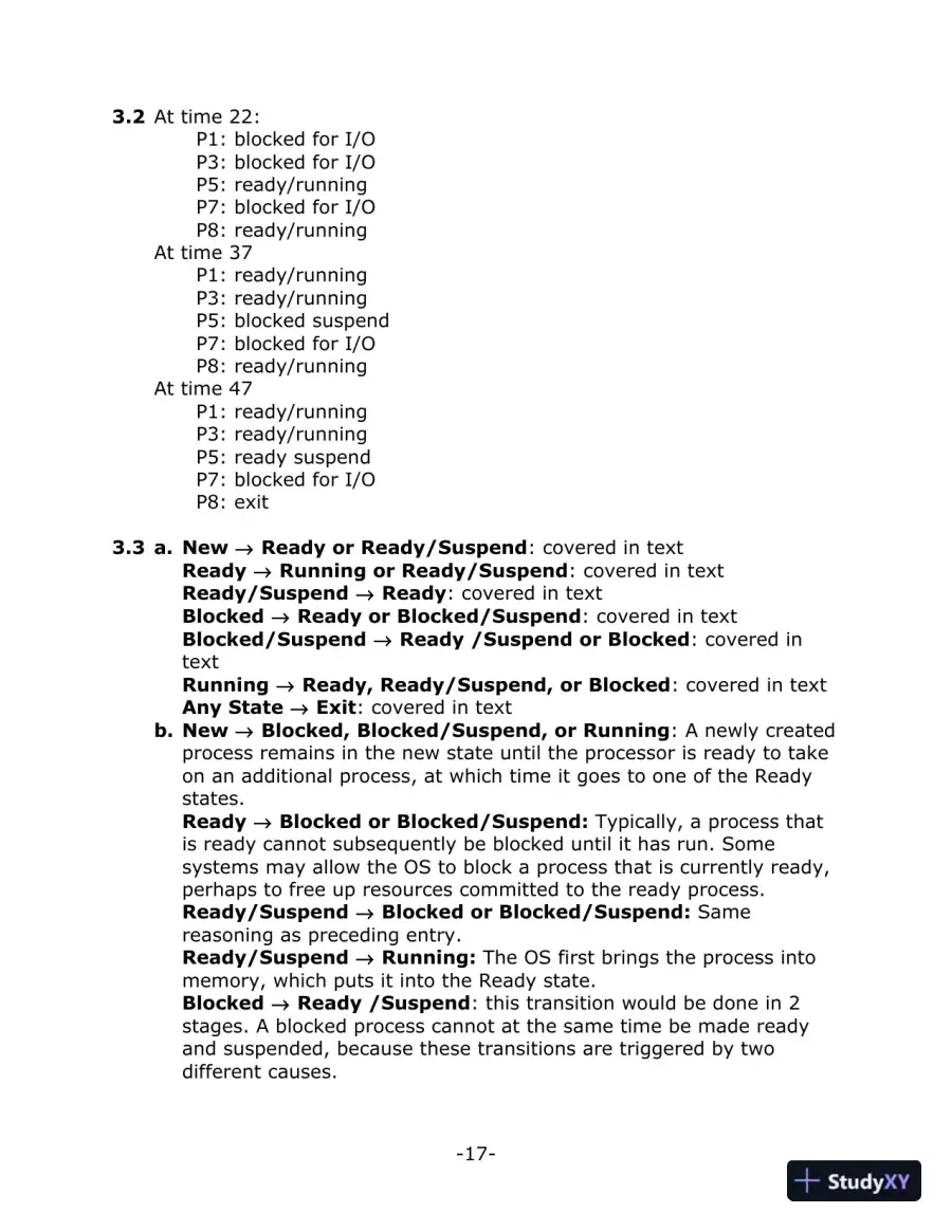 Solution Manual for Operating Systems: Internals and Design Principles, 9th Edition, page 16