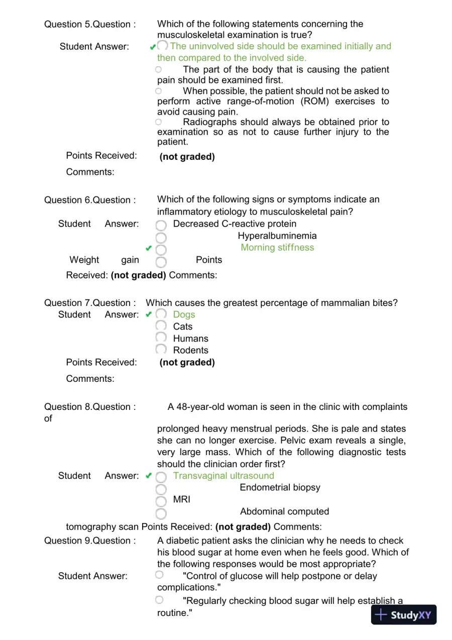 2024 NR511 Clinical Analysis Final Exam With Answers (99 Solved Questions), page 3