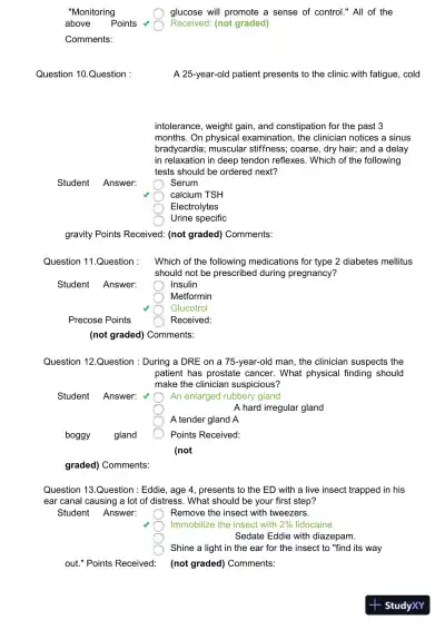 2024 NR511 Clinical Analysis Final Exam With Answers (99 Solved Questions) - Page 4 preview image