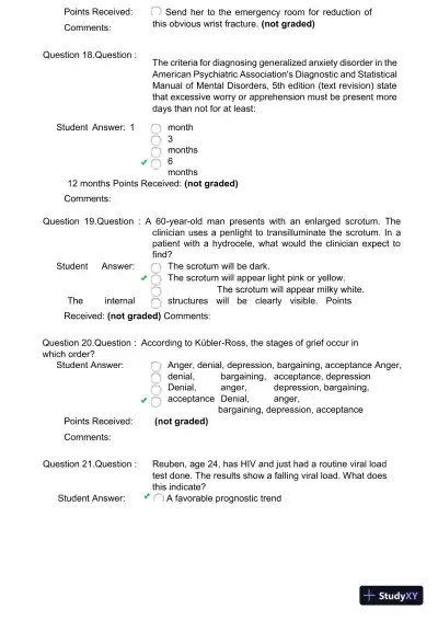 2024 NR511 Clinical Analysis Final Exam With Answers (99 Solved Questions) - Page 6 preview image