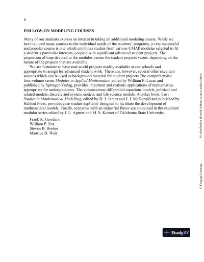 Solution Manual for A First Course in Mathematical Modeling, 5th Edition - Page 10 preview image