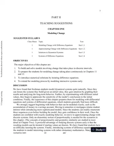 Solution Manual for A First Course in Mathematical Modeling, 5th Edition - Page 11 preview image