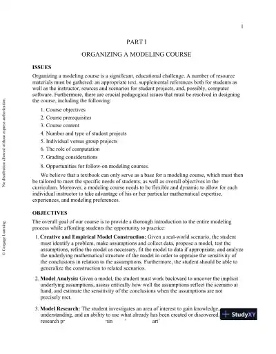 Solution Manual for A First Course in Mathematical Modeling, 5th Edition - Page 5 preview image