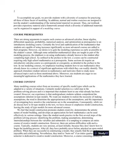 Solution Manual for A First Course in Mathematical Modeling, 5th Edition - Page 6 preview image