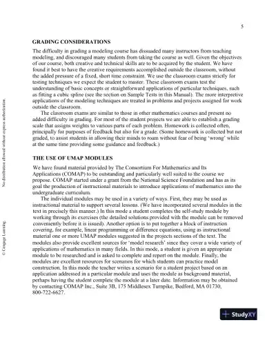 Solution Manual for A First Course in Mathematical Modeling, 5th Edition - Page 9 preview image