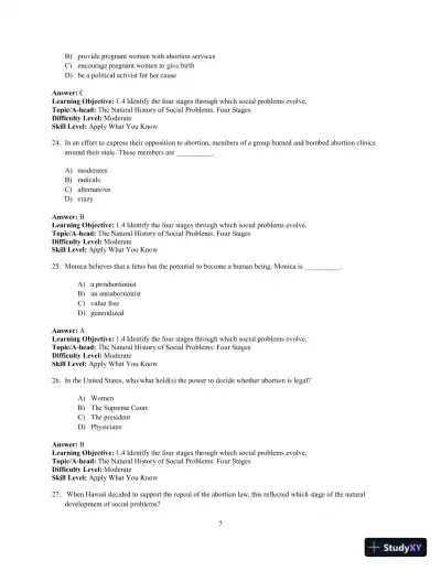 Test Bank for Social Problems: A Down-to-Earth Approach, 13th Edition - Page 10 preview image