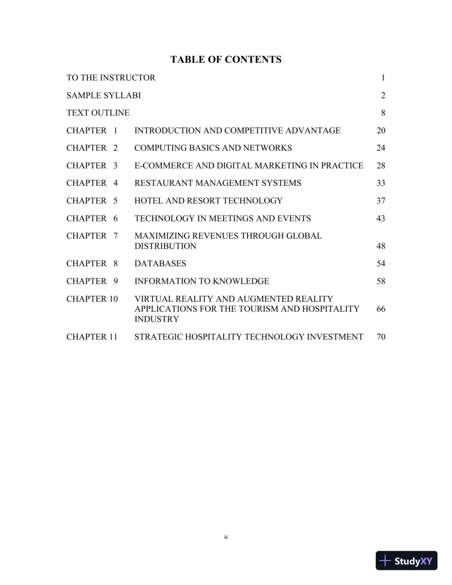 Technology Strategies for the Hospitality Industry, 3rd Edition Class Notes, page 3