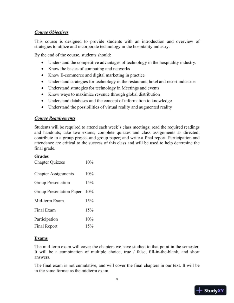 Technology Strategies for the Hospitality Industry, 3rd Edition Class Notes, page 6