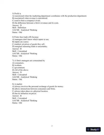 Test Bank for Managerial Economics And Strategy, 3rd Edition - Page 4 preview image