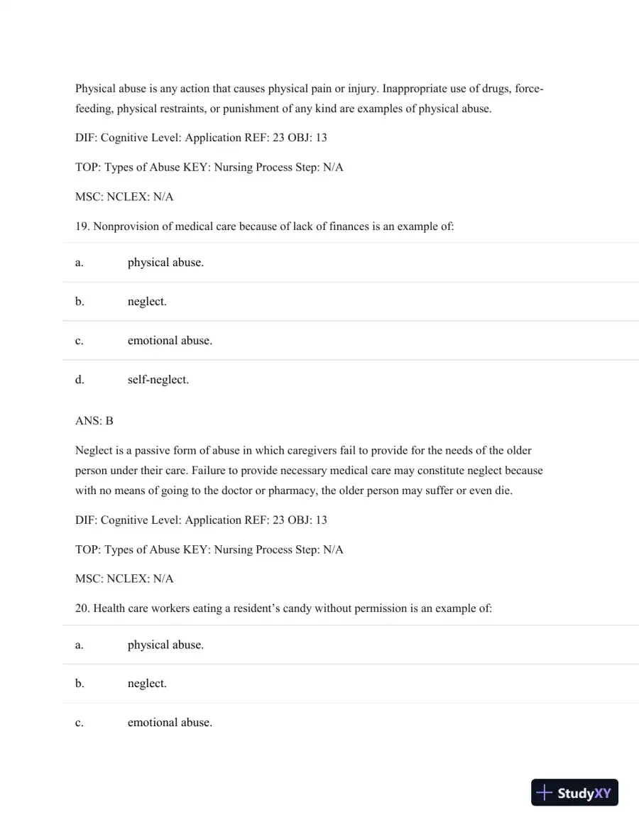 Test Bank For Basic Geriatric Nursing, 5e (Wold, Basic Geriatric Nursing), 5th Edition, page 12