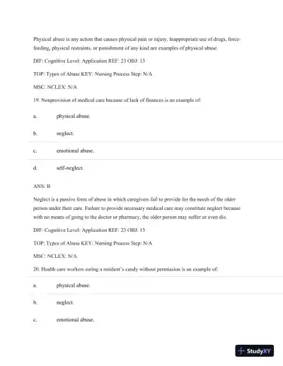 Test Bank For Basic Geriatric Nursing, 5e (Wold, Basic Geriatric Nursing), 5th Edition - Page 12 preview image
