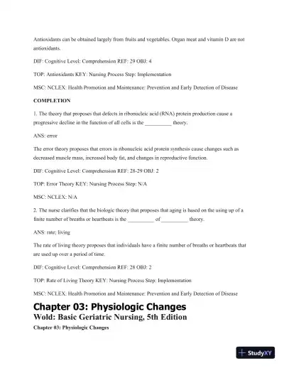 Test Bank For Basic Geriatric Nursing, 5e (Wold, Basic Geriatric Nursing), 5th Edition - Page 29 preview image