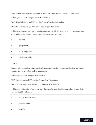 Test Bank For Basic Geriatric Nursing, 5e (Wold, Basic Geriatric Nursing), 5th Edition - Page 31 preview image