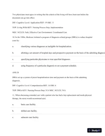 Test Bank For Basic Geriatric Nursing, 5e (Wold, Basic Geriatric Nursing), 5th Edition - Page 7 preview image