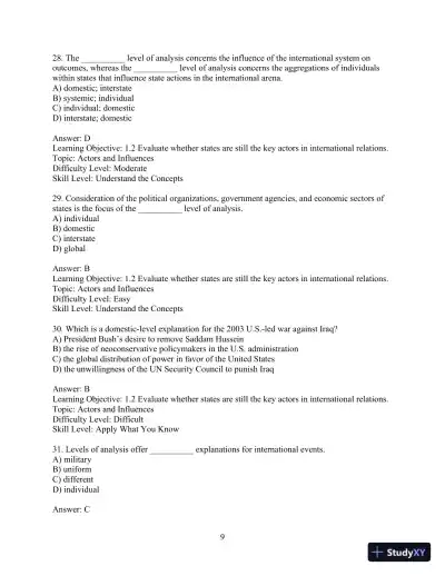 Test Bank for International Relations, Brief Edition, 8th Edition - Page 12 preview image