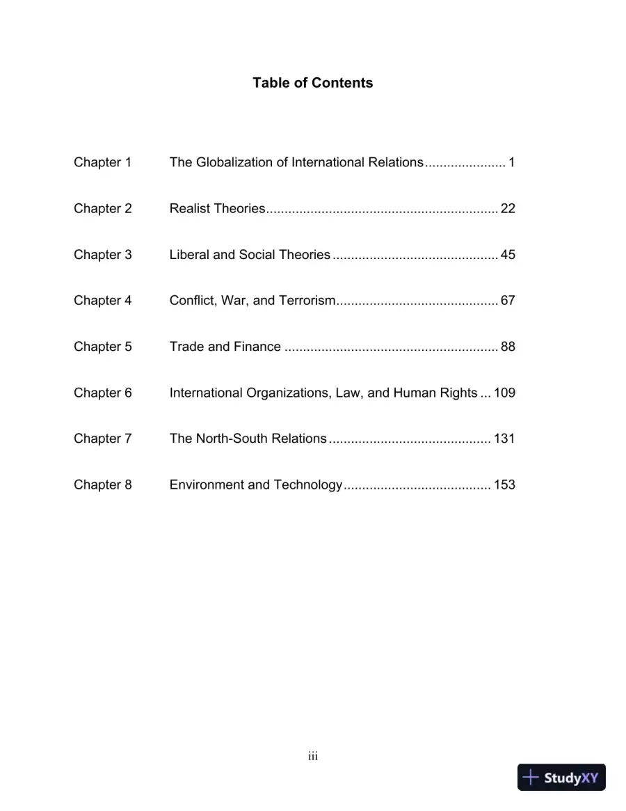 Test Bank for International Relations, Brief Edition, 8th Edition, page 3