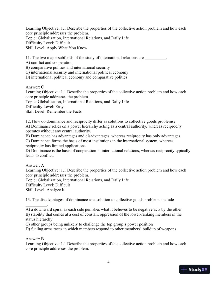Test Bank for International Relations, Brief Edition, 8th Edition, page 7