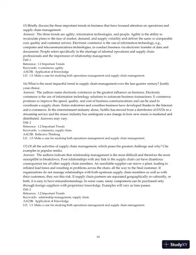 Test Bank for Introduction to Operations and Supply Chain Management, 5th Edition - Page 16 preview image