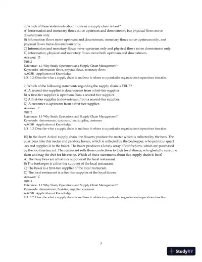 Test Bank for Introduction to Operations and Supply Chain Management, 5th Edition - Page 5 preview image