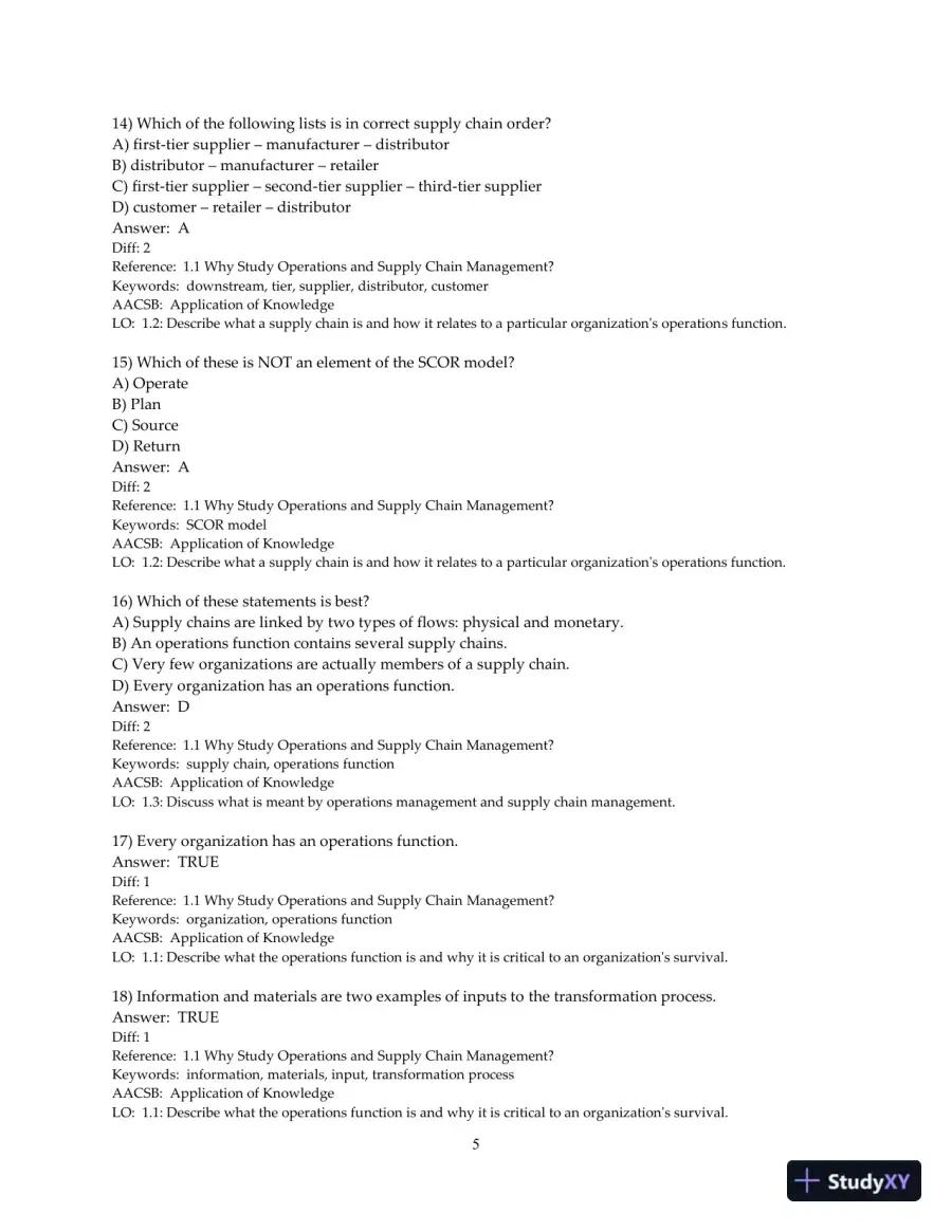 Test Bank for Introduction to Operations and Supply Chain Management, 5th Edition, page 7