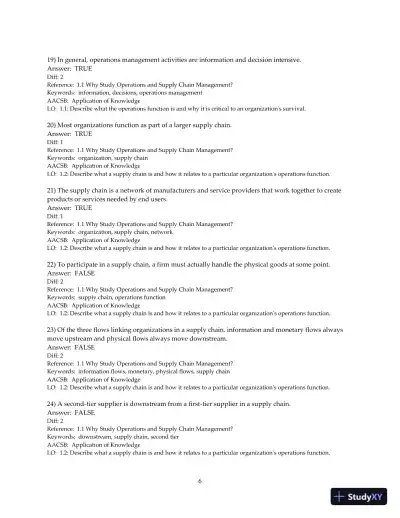 Test Bank for Introduction to Operations and Supply Chain Management, 5th Edition - Page 8 preview image