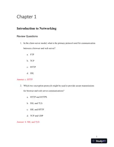 Network+ Guide To Networks, 8th Edition Solution Manual - Page 1 preview image